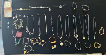 R3 Lot Of Costume Jewelry, Lot Of Watches, Bracelets, Necklaces, Earrings