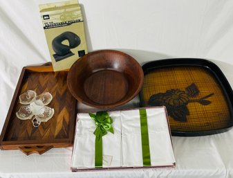 Wood Trays, Wood Bowl, Salt Cellars, Vintage Pillows Set Of 2, REI On Air Adjustable Pillow