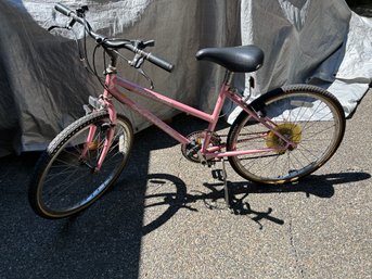 S2 Pink Frontier Bike With Flat Tire