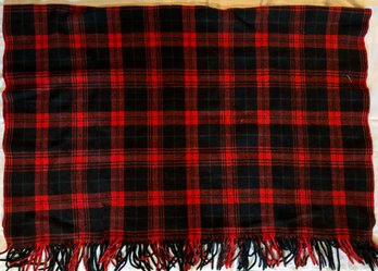 R1 Vintage Pendleton Red And Black Plaid Blanket 4 L X 2FT H Folded In Half