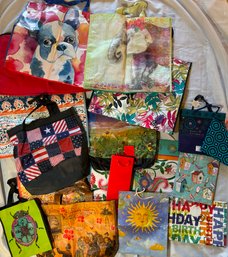 R4 Reusable Bags, Some Gift Bags, And Hat Lot