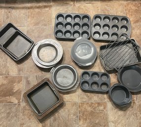 Variety Of Bakeware Including Pie Pans, Muffin Tins, Baking Pans And Racks