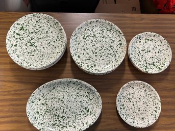 R0 Set Of Paden City Confetti Set To Include, 14 Large Plates, Five Small Plates, And Medium Dish