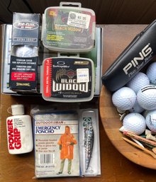 RM3 Lot Of Golf And Miscellaneous Sports Accessories To Include Bowl Holding Accesories