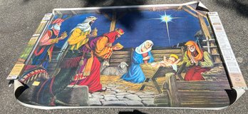 R0 Lot Of Christmas Lights, Tree Stand, Large Nativity Poster