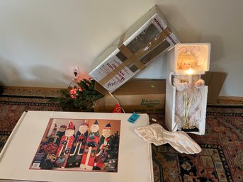 R3 Holiday Faux Tree, Light-up Angel Decoration, Holiday Santa Screen