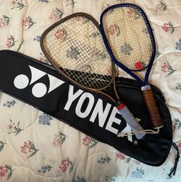 RM3 Set Of Two Tennis Rackets One Labeled Ectelon With Yonex Carrying Case