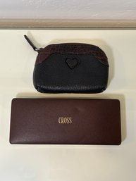 R6 Coin Purse And Cross 10KT Gold Filled Pen In Case, Missing One Pen