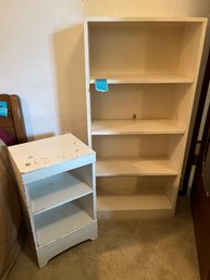 R3 Nightstand And Bookshelf.  White Painted Solid Wood.