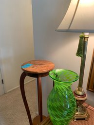 RM3 Tall Side Table/Plant Stand, Decorative Vase, Table Lamp