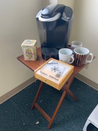 Keurig, TV Tray, Spinner Deluxe Edition, Three Mugs