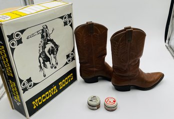 Nocona Womens Cowboy Boots Size 8.5 And Shoe Cream