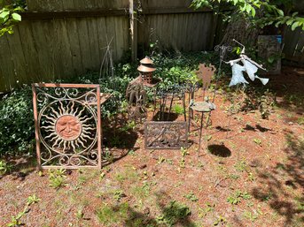 R00 Garden Art Plant Stands, Dragonflys, Sun, Birdbath