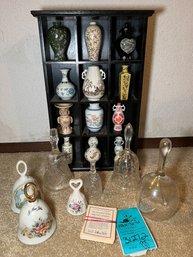 R3 Bell Collection And Mini Vase Collection In Display Case