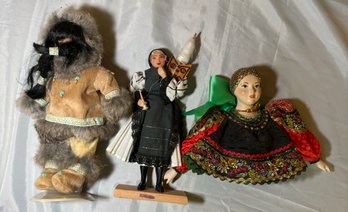 R1 Vintage Handcrafted Romania Souvenir Doll, Unidentified Half Doll, Vintage Alaska Eskimo Doll