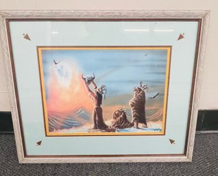 Framed Artwork, Title Unknown, Sign But Unknown By Whom, No Certificate Of Authenticity Included