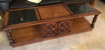RM 4 Vintage Teakwood Marble Inlay Coffee Table From The Philippines 1974
