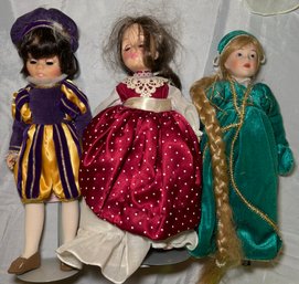 R1 Little Women Porcelain Jo Doll, Vintage Porcelain Rapunzel Doll, Madame Alexander Prince Charming Doll, And