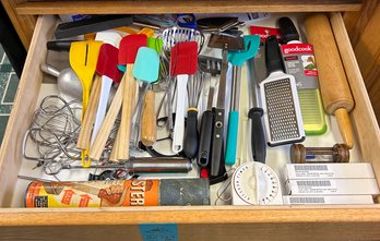 R3 Variety Of Cooking Tools, Spatulas, Graters, Wood Rolling Pin, Artbeck Glass Baster In Tube, Other Items