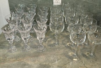 R4 Glassware Lot, Possibly Crystal, Wine Glasses And Port Wine Glasses