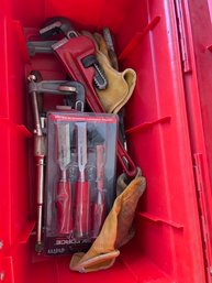 R0 Plastic Toolbox With A Collection Of Hand Tools