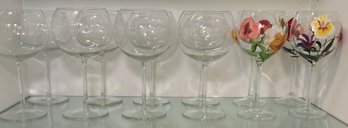 R4 Decorative Glassware Sets, One Appearing To Be Hand Painted