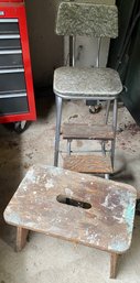 RM0 Lot To Include Work Bench, Stool And And Chair With Pull Out Steps