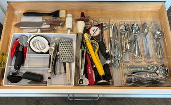 R4 Utensils Drawer To Include Silverware From Oneida, Some Marked Stainless Steel And More