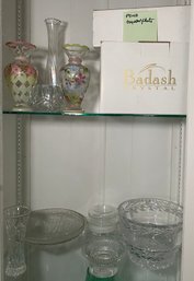 RM1 Set Of Various Badash Crystal Navsea PSNS Bowl And Glass Decorative Items, Dishes, Vases, And Others
