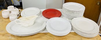 R0 Dinner Plate Lot Stoneware, I Patrizi, Pier 1 Imports
