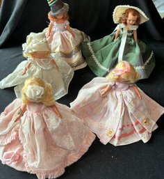R7 More Storybook Dolls By Nancy Ann, Lot Of Five