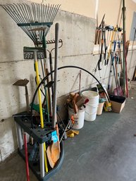 Rm0 Gardening Tools, Step Stool, Buckets, Scrap Wood, Weed Burners Propane And Electric, Please See Pictures