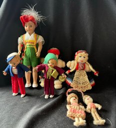 R7 Various Dolls To Include Tiny Town Dolls, German Style Doll And More, Lot Of Six