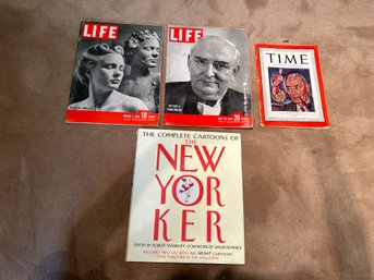 R8 Two Vintage Life Magazines From 1941 And 1948, Vintage Time Magazine From 1941, The Complete Cartoons Of Th