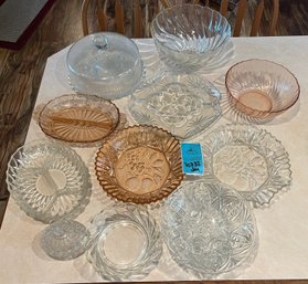 R3 Collection Of Unmarked Glass Serve Ware