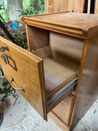 Two Wood File Cabinets  With Keys