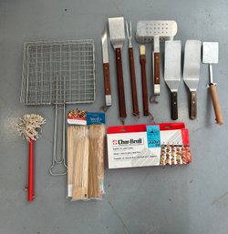 R0 Grill BBQ Tools Including Lamson Sharp Stainless Steel Cooking Tools, Char Broil Grill Parts, BBQ Net Grill