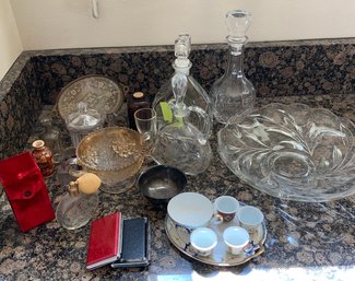M.A. Perfumery Tea Rose Perfume In Box, Perfume Glass Jar, Decanters, Glass Dish, Noritake Tea Cups