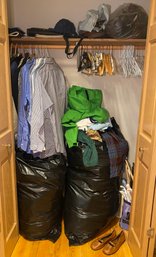 R3 Closet Lot To Include Mens Dress Clothes, Ties, Old Maps, Accesories, Shoes, Hangers, And Other Clothes