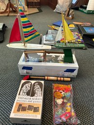 R1 Two Model Yachts, Two Vintage Kids Toys, Thinker Series Puzzle