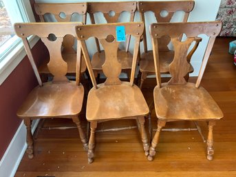 R4 Six Chairs. 36in Tall 22in Wide. Solid Heavy Wood