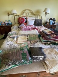 Bed Linens And Throws  Some Unopened, Include Bedset On Bed And Pillows