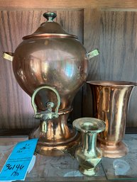 R6 Copper And Brass  Urn And Vases