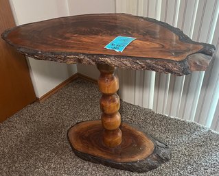R8 Raw Edge Wood Vintage Look Side Table