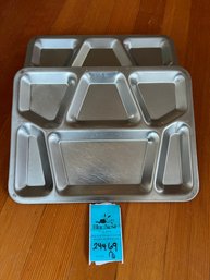 R4  Eight Heavy Duty Vintage Military Mess Trays