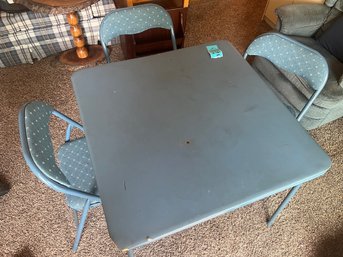 R8 33.5 In Square Card Table With Three Folding Chairs