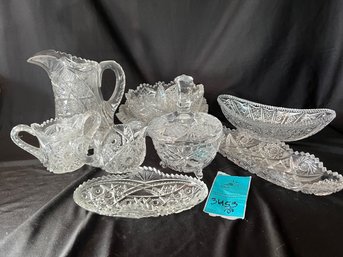 R6 Heavy Crystal Serving Pieces.  Please See Photos For More Details