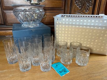 R6 Waterford Marquis Bowl, Highball Glasses And Tumblers. Storage Box For Glasses And Original Box For Bowl