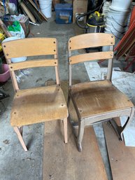 Two Schoolhouse Chairs Believed To Be From The Old Chico Elementary School