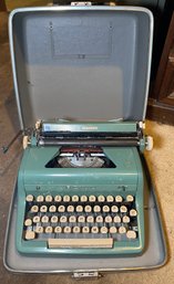 R8 Office Lot To Include Vintage Royal Quiet De Luxe Typewriter, Sharp Portable Intelliwriter, Filing Cabinet,